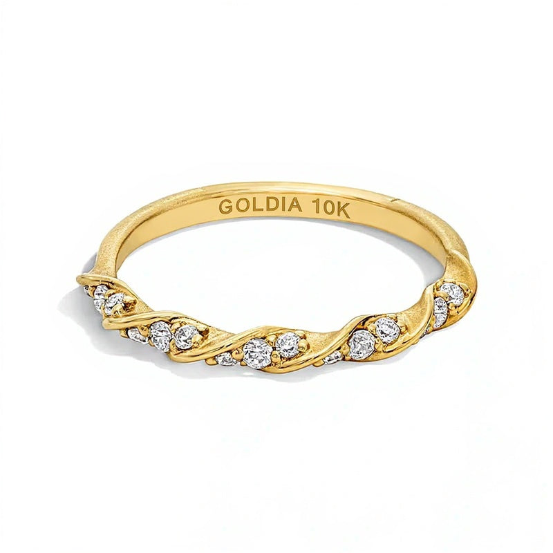 0.2 ct. Gesamtgewicht Diamant Twist-Ring in 10K Gelbgold