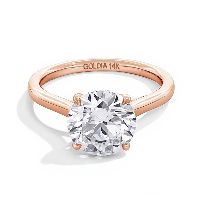 3.0 CT. Solitär-Verlobungsring mit Labordiamant in 14K Roségold (F/VS2)