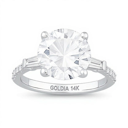 4,38 ct. Gesamtgewicht Labordiamant Fashion-Ring in 14K Weißgold (F/VS2)