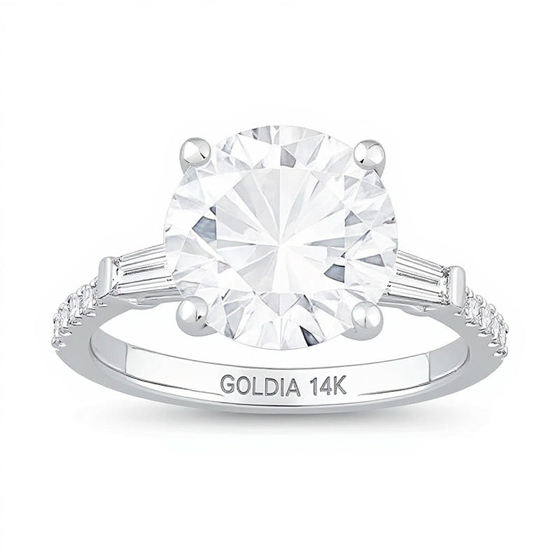 4,38 ct. Gesamtgewicht Labordiamant Fashion-Ring in 14K Weißgold (F/VS2)