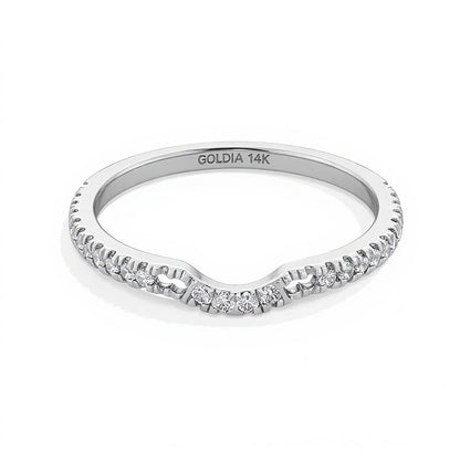 0.25 ct. Gesamtgewicht Labordiamant Contour-Ring in 14K Weißgold (F/SI2)