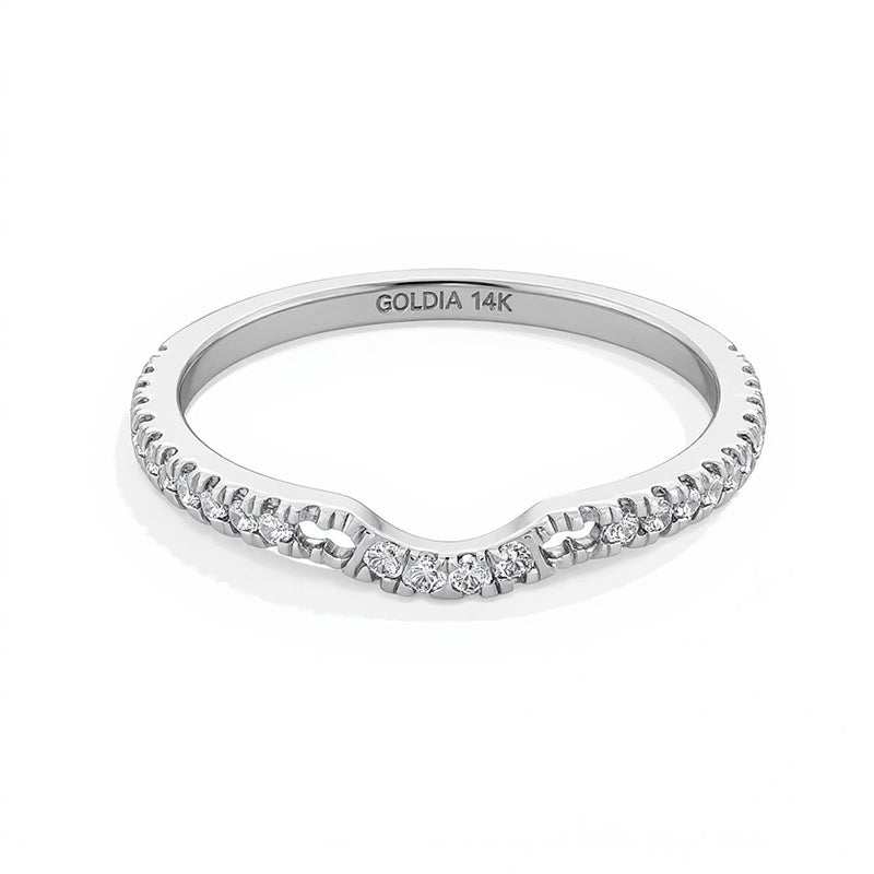 0.25 ct. Gesamtgewicht Labordiamant Contour-Ring in 14K Weißgold (F/SI2)
