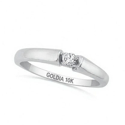0.05 ct. Diamant-Solitär Freundschaftsring in 10K Weißgold