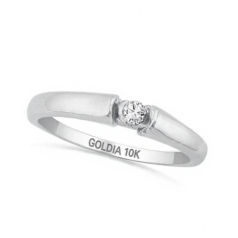 0.05 ct. Diamant-Solitär Freundschaftsring in 10K Weißgold