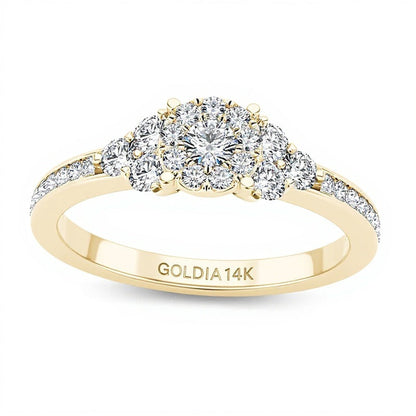 0.5 ct. Gesamtgewicht Komposit-Diamant Verlobungsring in 14K Gelbgold