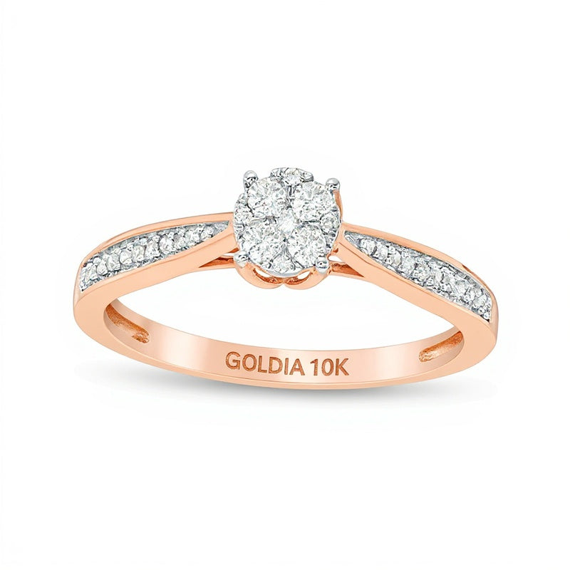 0.2 ct. Gesamtgewicht Multi-Diamant Freundschaftsring in 10K Roségold