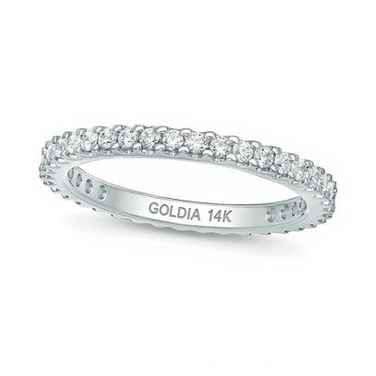 0.5 ct. Gesamtgewicht Diamant Memoire-Ring aus 14K Weißgold (H/SI2)