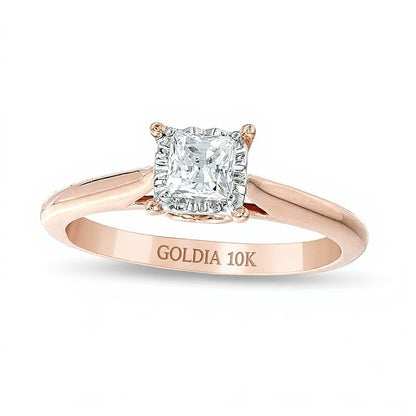 0.38 CT. Diamant-Solitär Verlobungsring im Princess-Schliff in 10K Roségold
