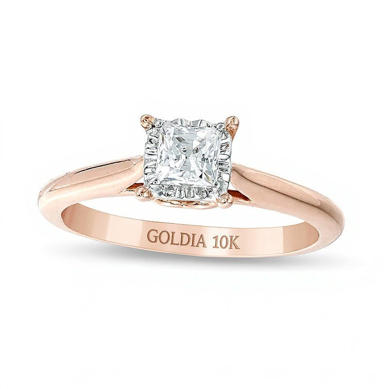 0.38 CT. Diamant-Solitär Verlobungsring im Princess-Schliff in 10K Roségold