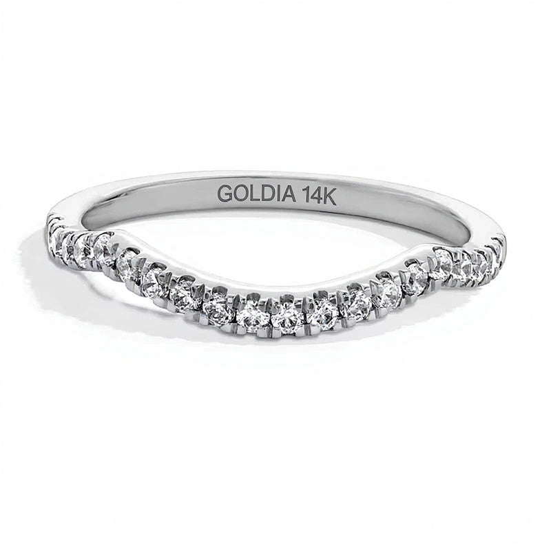 0,25 ct. Gesamtgewicht Labordiamant Contour-Ring in 14K Weißgold (F/SI2)