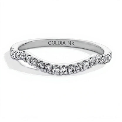 0,25 ct. Gesamtgewicht Labordiamant Contour-Ring in 14K Weißgold (F/SI2)