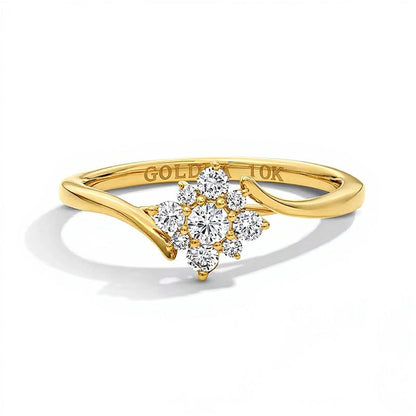 0,25 ct. Gesamtgewicht Bypass Ring mit Labordiamanten in 10K Gelbgold (F/VS2)