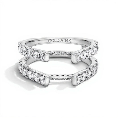 1.5 ct. Gesamtgewicht Labordiamant Solitär Enhancer Ring in 14K Weißgold (F/VS2)