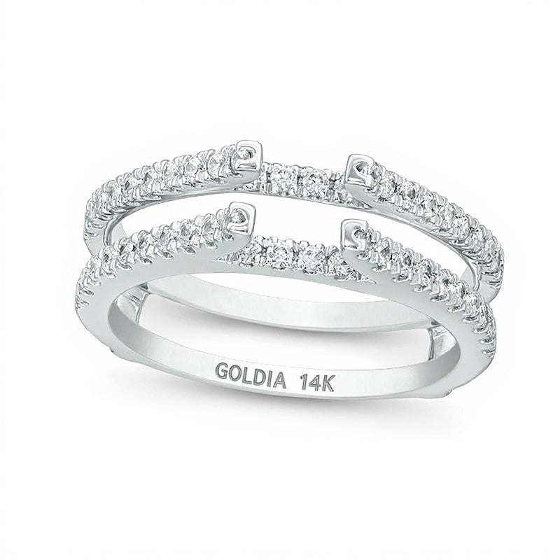0.5 ct. Gesamtgewicht Diamant Ring-Enhancer für Solitär in 14K Weißgold