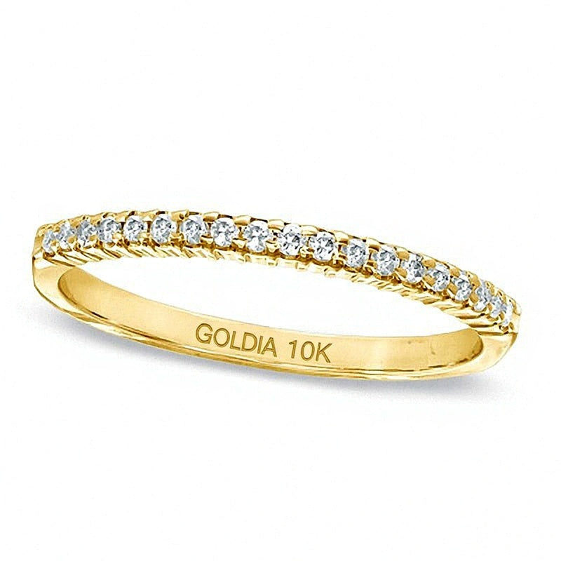 Ring mit weißen Diamanten 0,17 ct. Gesamtgewicht in 10K Gelbgold