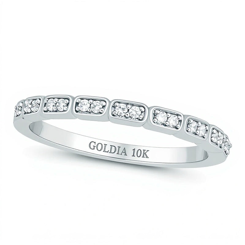 Memoire-Ring mit 0.13 ct. Gesamtgewicht Diamanten in 10K Weißgold