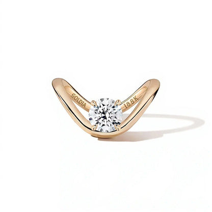 Zales x SHAHLA 1,5 CT. Solitär-Verlobungsring mit Labordiamant in 18K Gelbgold (F/VS2)