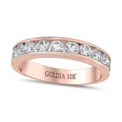 1.25 ct. Gesamtgewicht Diamant-Ring kanalgefasst mit elf Steinen in 10K Roségold (I/I2)