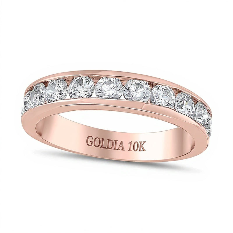 1.25 ct. Gesamtgewicht Diamant-Ring kanalgefasst mit elf Steinen in 10K Roségold (I/I2)