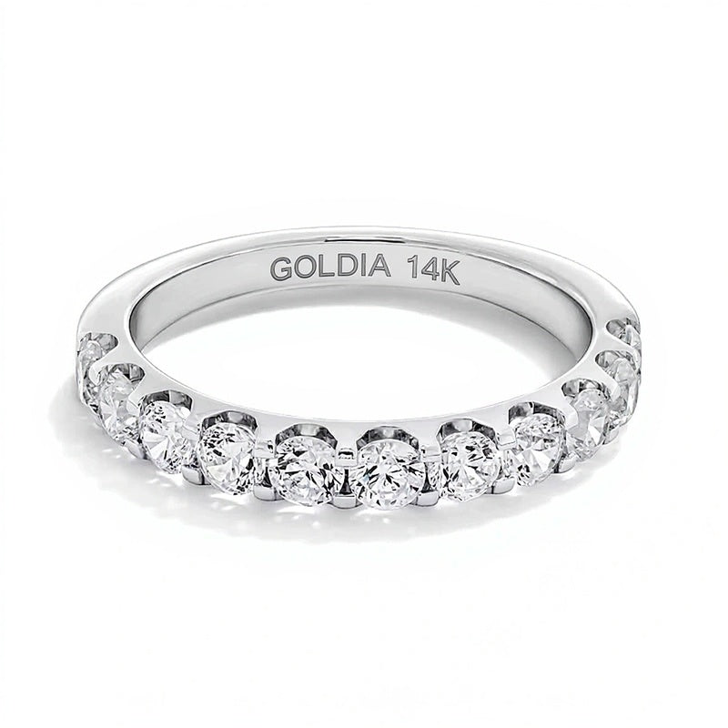 Ring mit Diamanten in Krappenfassung 1,0 ct. Gesamtgewicht in 14K Weißgold