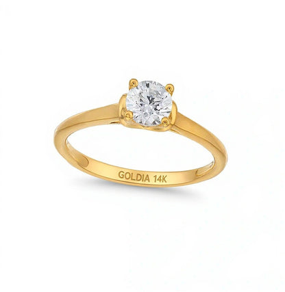 0.5 CT. Diamant-Solitär Verlobungsring in 14K Gelbgold