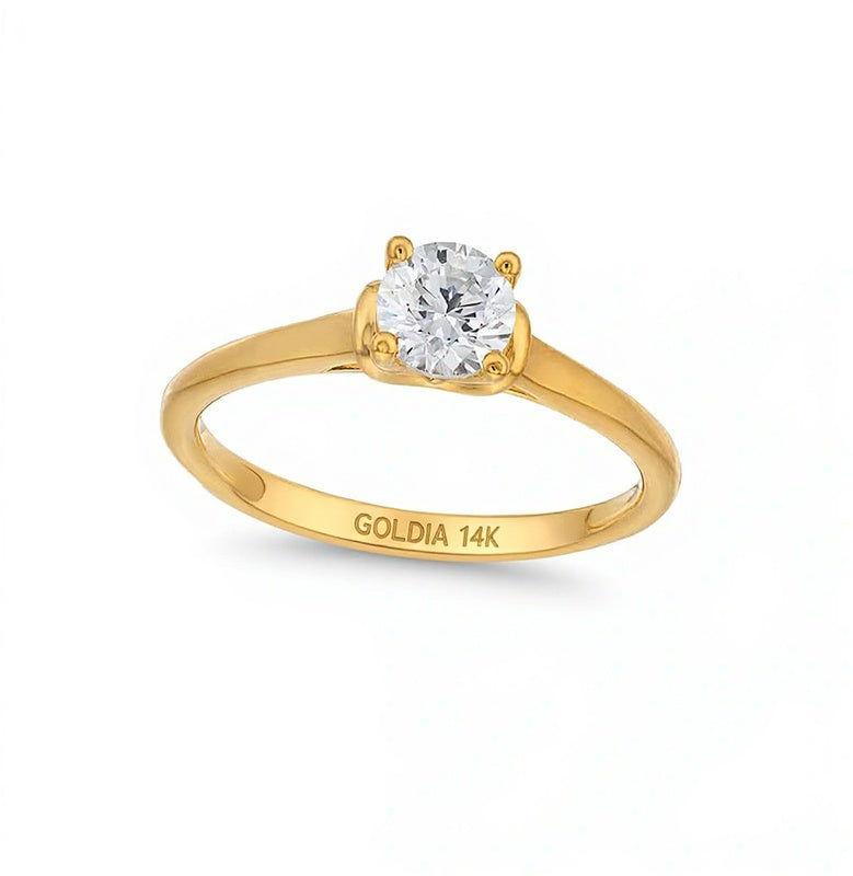 0.5 CT. Diamant-Solitär Verlobungsring in 14K Gelbgold