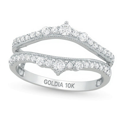 0.5 ct. Gesamtgewicht Diamant Solitär-Enhancer im Vintage-Stil mit Krone in 10K Weißgold