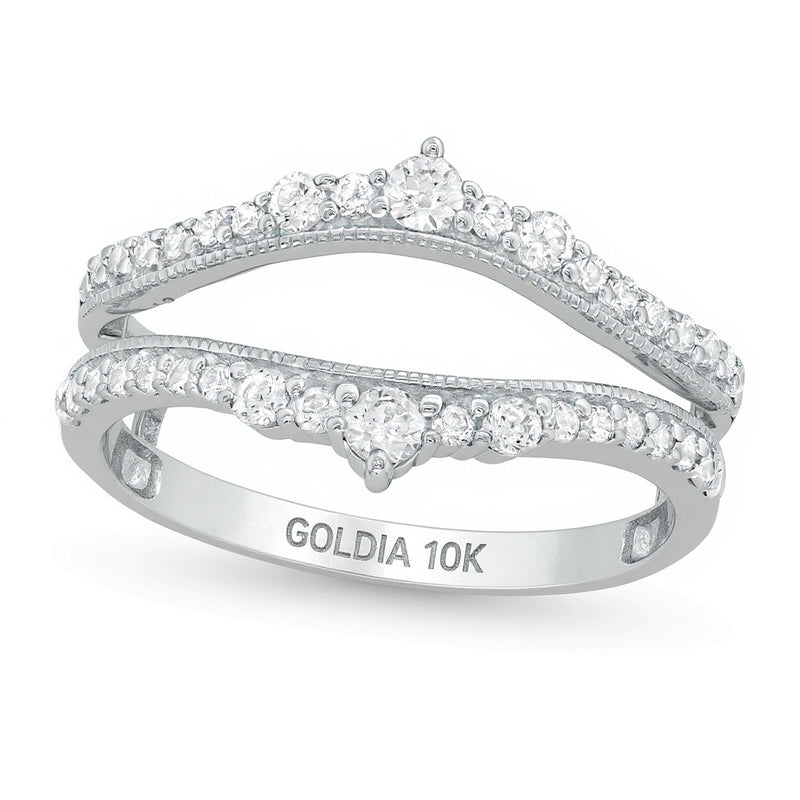 0.5 ct. Gesamtgewicht Diamant Solitär-Enhancer im Vintage-Stil mit Krone in 10K Weißgold