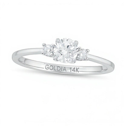 0,5 ct. Gesamtgewicht Diamant Dreistein-Verlobungsring in 14K Weißgold