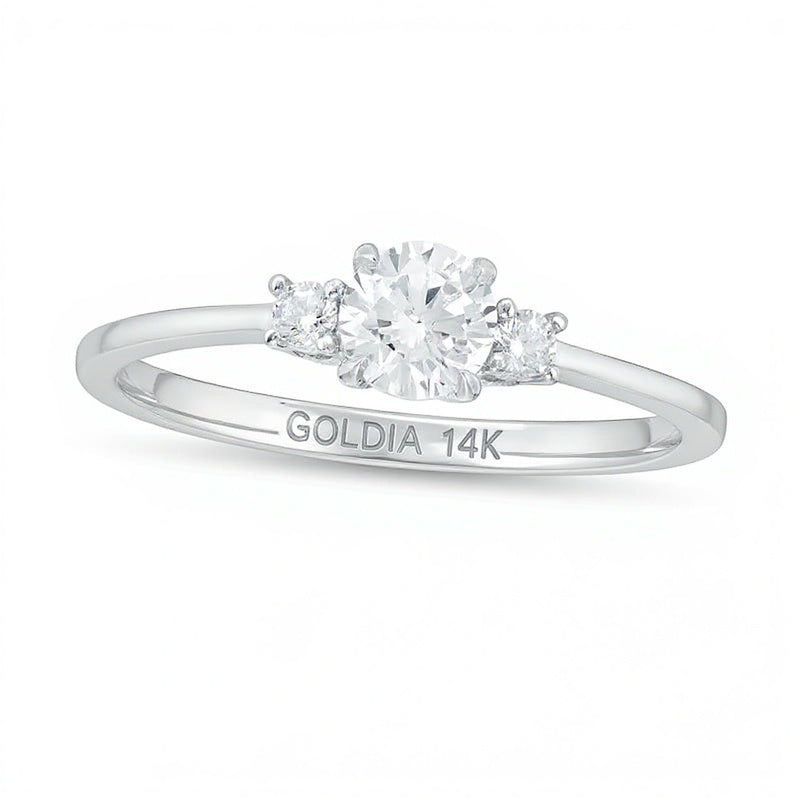0,5 ct. Gesamtgewicht Diamant Dreistein-Verlobungsring in 14K Weißgold