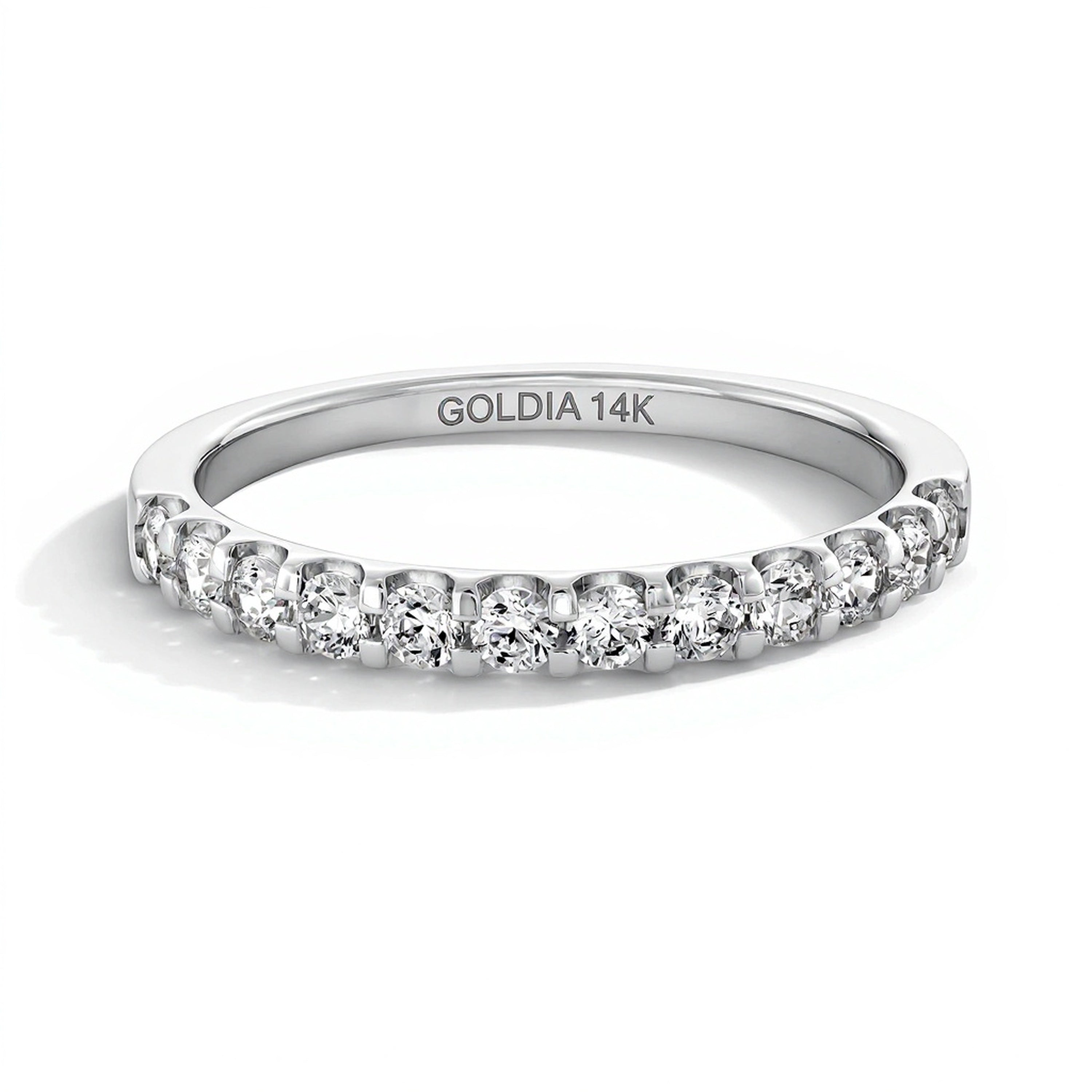 0.5 ct. Gesamtgewicht Diamant-Ring mit Krappenfassung in 14K Weißgold