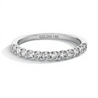0.5 ct. Gesamtgewicht Diamant-Ring mit Krappenfassung in 14K Weißgold