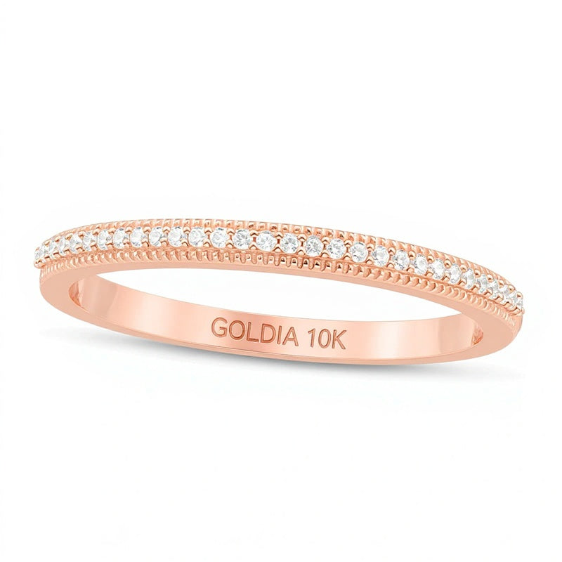 0.05 ct. Gesamtgewicht Diamant Ehering im Vintage-Stil in 10K Roségold