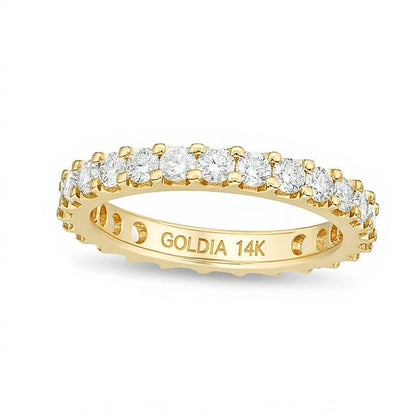 1,5 ct. Gesamtgewicht Diamant-Memoire-Ring aus 14K Gelbgold (H/SI2)