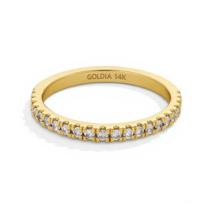 0.25 ct. Gesamtgewicht Labordiamant Ring in 14K Gelbgold (F/SI2)