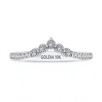 0.07 ct. Gesamtgewicht Diamant "V"-Ring in 10K Weißgold