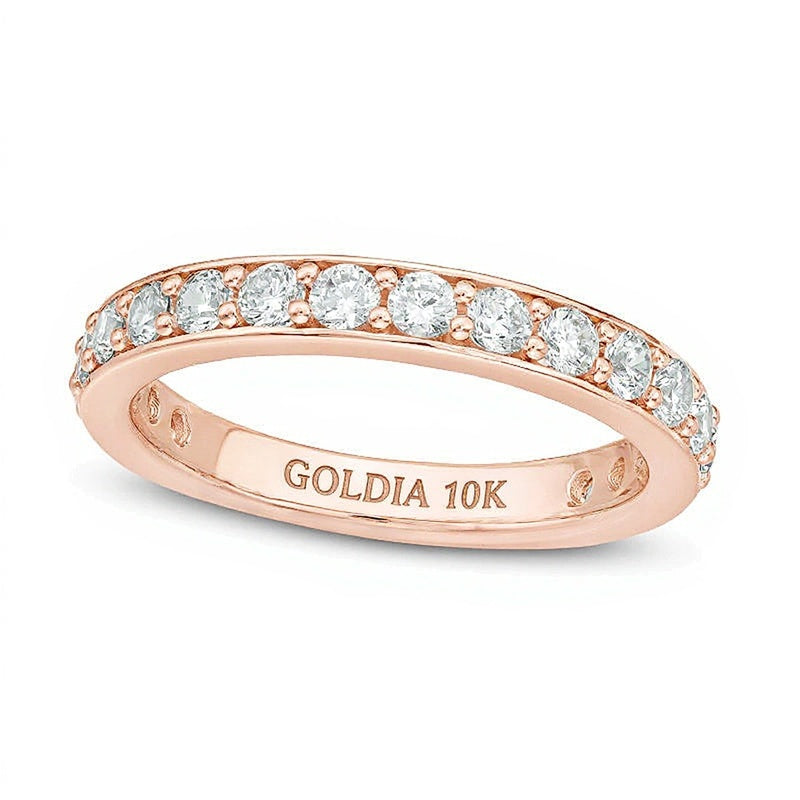 Diamant-Ehering 1.0 ct. Gesamtgewicht in 10K Roségold