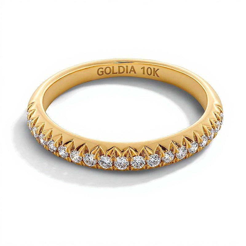 0,25 ct. Gesamtgewicht Labordiamant-Ring in 10K Gelbgold (F/VS2)