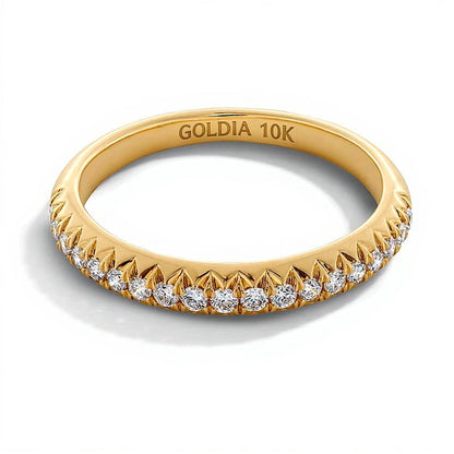 0,25 ct. Gesamtgewicht Labordiamant-Ring in 10K Gelbgold (F/VS2)