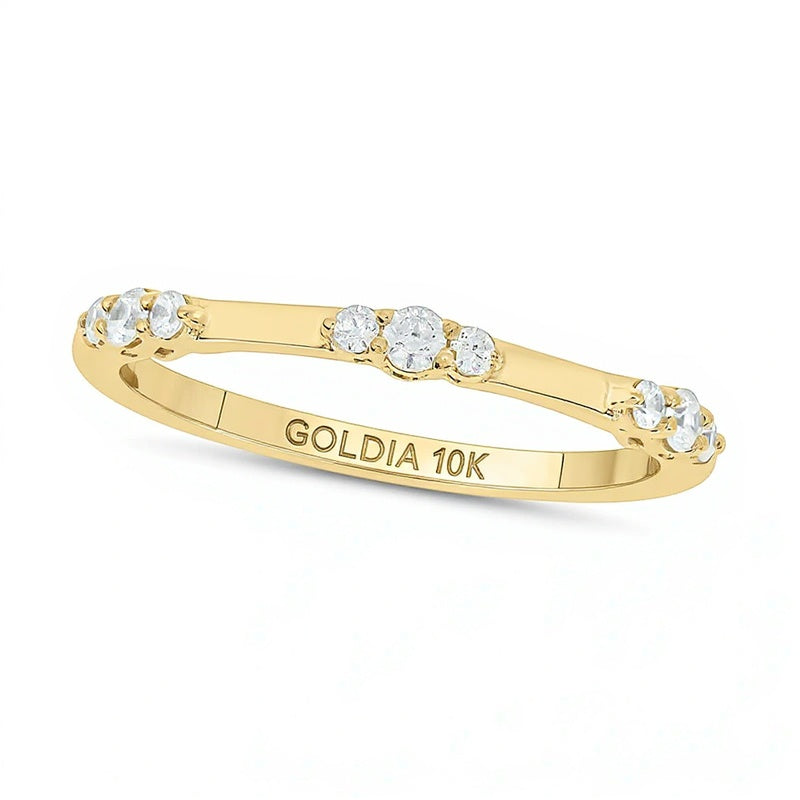 0,17 ct. Gesamtgewicht Diamant Bambus-Ring zum Stapeln in 10K Gelbgold