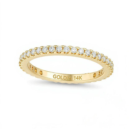 0,5 ct. Gesamtgewicht Diamant-Memoire-Ring in 14K Gelbgold (H/SI2)