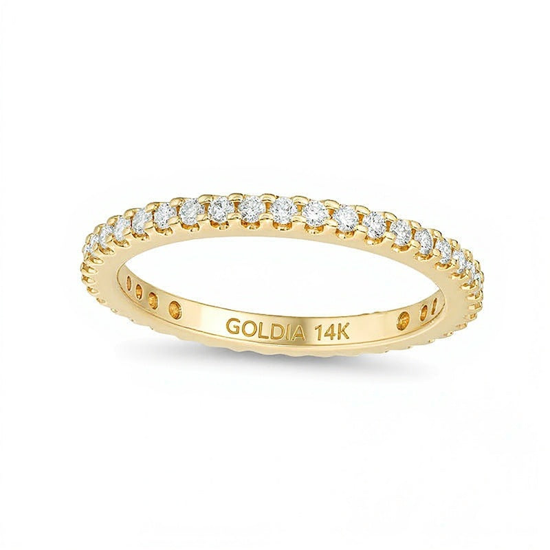0,5 ct. Gesamtgewicht Diamant-Memoire-Ring in 14K Gelbgold (H/SI2)