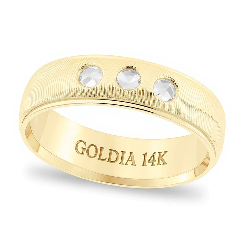 6,0mm Ehering mit Komfortschliff und Swiss-Cut-Gravur in 14K Gelbgold