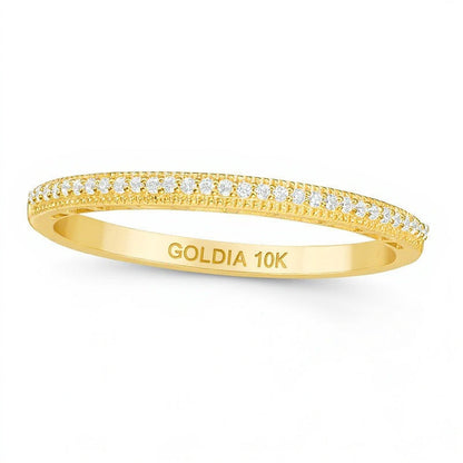0,05 ct. Gesamtgewicht Diamant Ehering im Vintage-Stil in 10K Gelbgold