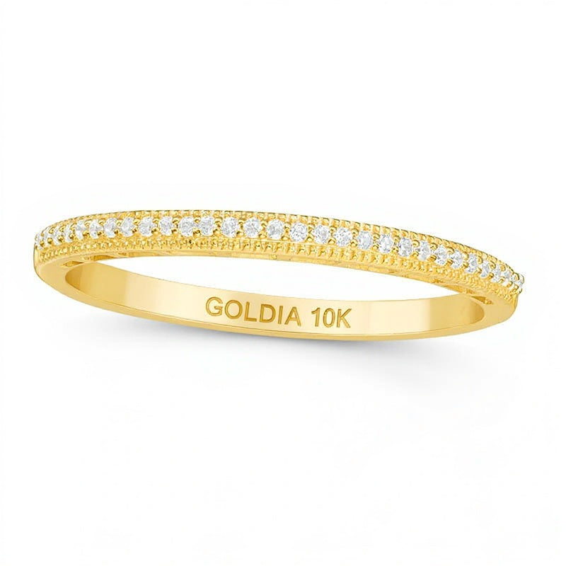 0,05 ct. Gesamtgewicht Diamant Ehering im Vintage-Stil in 10K Gelbgold