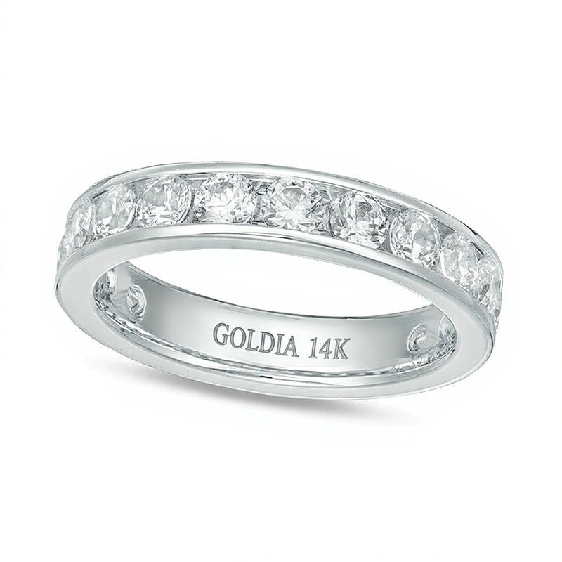 2.0 ct. Gesamtgewicht Diamant Memoire-Ring kanalgefasst in 14K Weißgold (H/SI2)