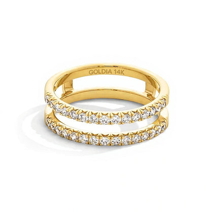 0,5 ct. Gesamtgewicht Labordiamant Solitär Enhancer in 14K Gelbgold (F/VS2)
