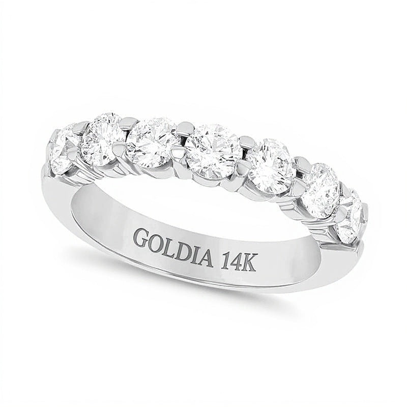 1.5 ct. Gesamtgewicht Diamant Memoire-Ring mit sieben Steinen aus 14K Weißgold