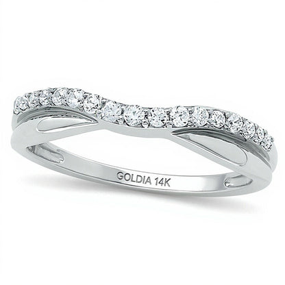0,25 ct. Gesamtgewicht Diamant Twist Contour Ring in 14K Weißgold