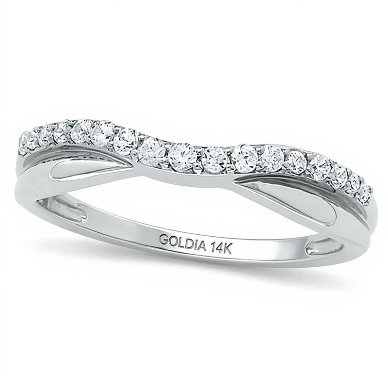 0,25 ct. Gesamtgewicht Diamant Twist Contour Ring in 14K Weißgold
